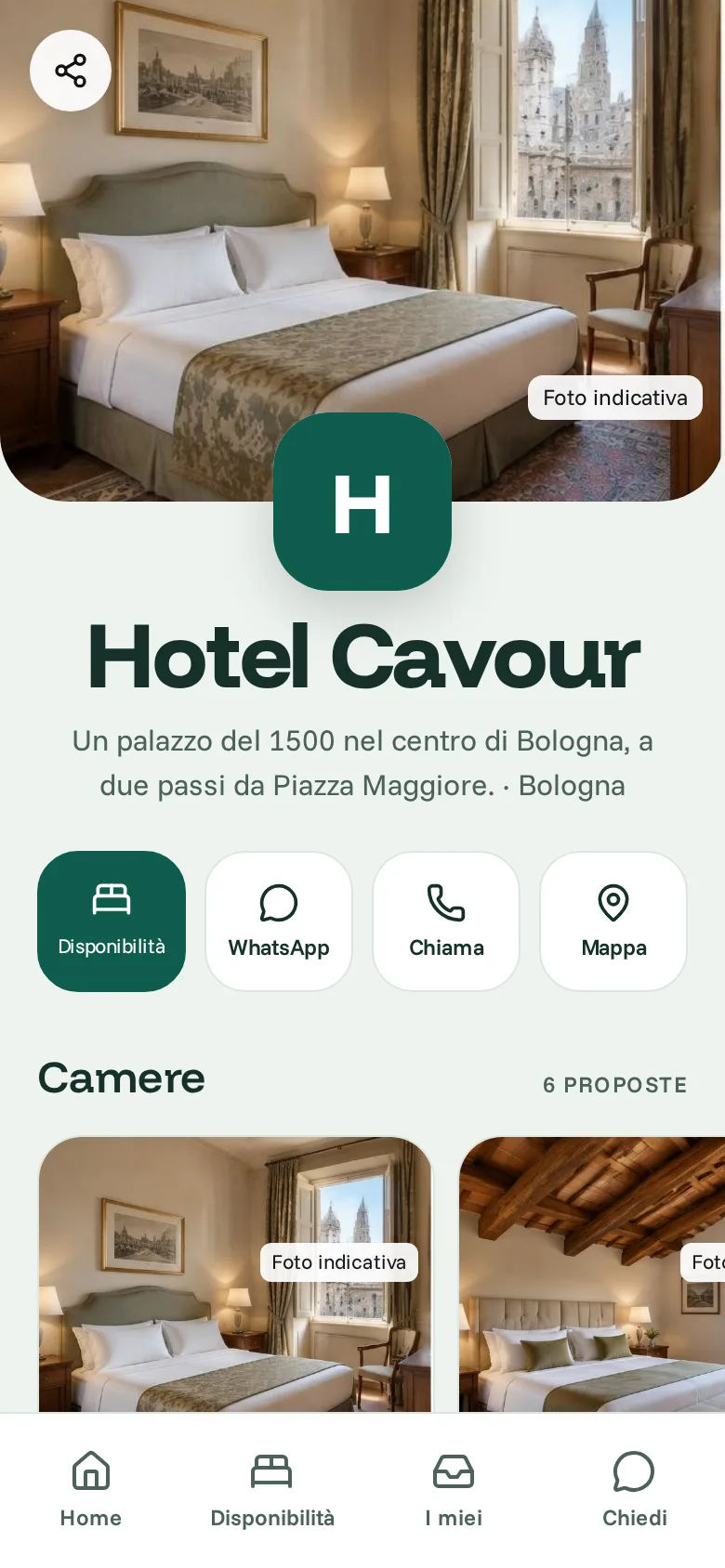 Anteprima dell'app di Hotel Cavour