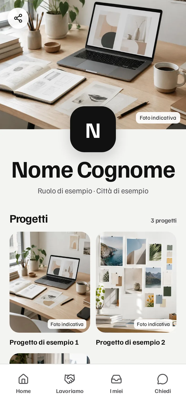 Anteprima dell'app di Nome Cognome
