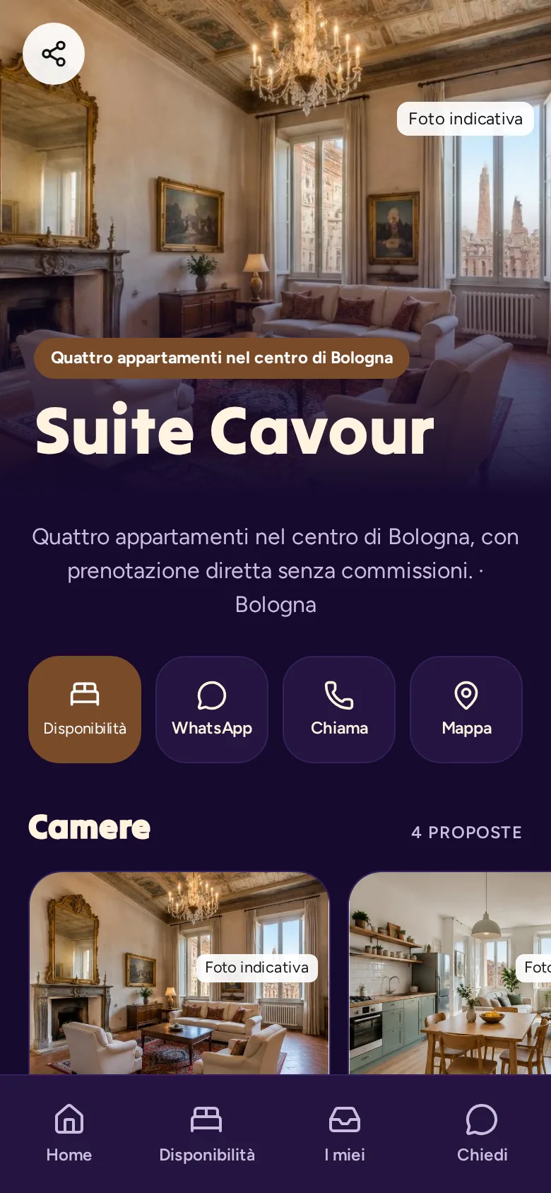 Anteprima dell'app di Suite Cavour
